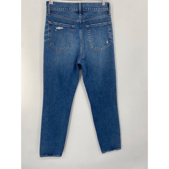 Gap Denim Cheeky Straight High Rise Jeans Womens 27/4T Distressed Button Fly - Picture 5 of 7